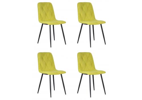  Набор 4 шт Стул обеденный DOBRIN CHILLY ROMBO, Лайм Simple 14, основание черное, фото 1 