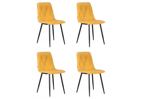  Набор 4 шт Стул обеденный DOBRIN CHILLY ROMBO, Горчичный Simple 15, основание черное, фото 1 