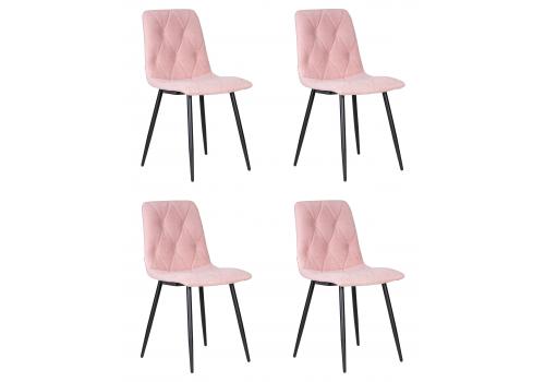  Набор 4 шт Стул обеденный DOBRIN CHILLY ROMBO, Розовый Simple 03, основание черное, фото 1 
