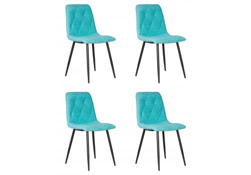  Набор 4 шт Стул обеденный DOBRIN CHILLY ROMBO, Тиффани Simple 51, основание черное, фото 1 