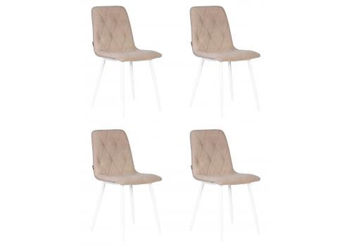  Набор 4 шт Стул обеденный DOBRIN CHILLY ROMBO, Капучино Simple 05, основание белый, фото 1 