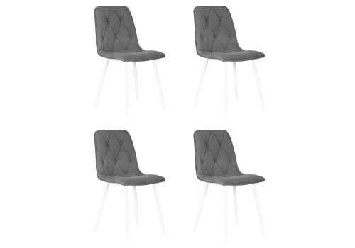  Набор 4 шт Стул обеденный DOBRIN CHILLY ROMBO, Серый Simple 33, основание белый, фото 1 