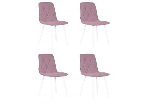  Набор 4 шт Стул обеденный DOBRIN CHILLY ROMBO, Лавандовый Simple 48, основание белый, фото 1 