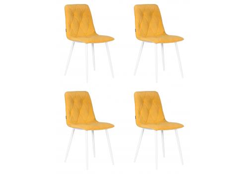  Набор 4 шт Стул обеденный DOBRIN CHILLY ROMBO, Горчичный Simple 15, основание белый, фото 1 
