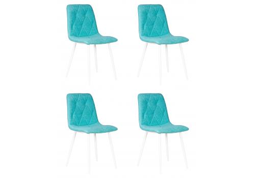  Набор 4 шт Стул обеденный DOBRIN CHILLY ROMBO, Тиффани Simple 51, основание белый, фото 1 