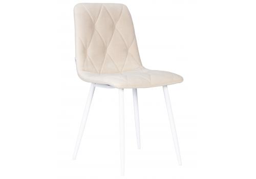  Стул обеденный DOBRIN CHILLY ROMBO, Бежевый Simple 44, основание белое, фото 1 