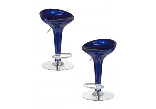  Набор 2 шт Стул барный DOBRIN BOMBA, синий металлик, фото 1 