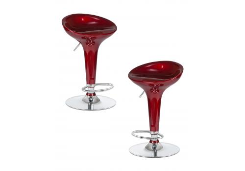  Набор 2 шт Стул барный DOBRIN BOMBA, бордовый металлик, фото 1 