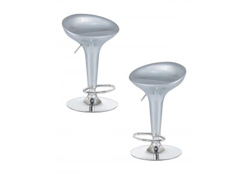  Набор 2 шт Стул барный DOBRIN BOMBA, серебряный металлик, фото 1 