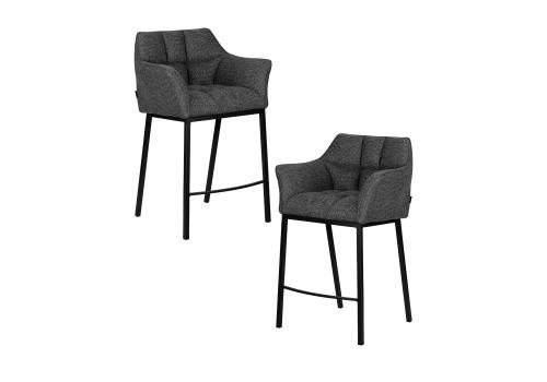  Набор 2 шт Стул барный DOBRIN LUCAS COUNTER, серая ткань (F-22), фото 1 
