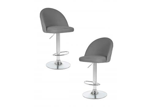  Набор 2 шт Стул барный DOBRIN MILANA, серый велюр (MJ9-75), фото 1 