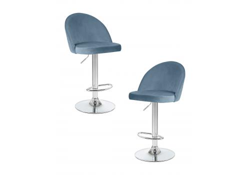  Набор 2 шт Стул барный DOBRIN MILANA, пудрово-голубой велюр (MJ9-74), фото 1 