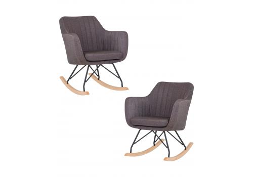  Набор 2 шт Кресло-качалка DOBRIN KIARA, серая ткань (LAR-106D-26), фото 1 