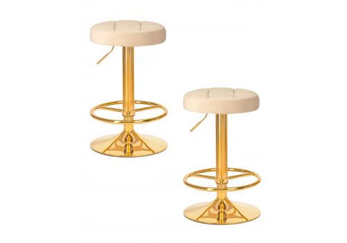  Набор 2 шт Табурет барный DOBRIN BRUNO GOLD, бежевый велюр (MJ9-10), фото 1 