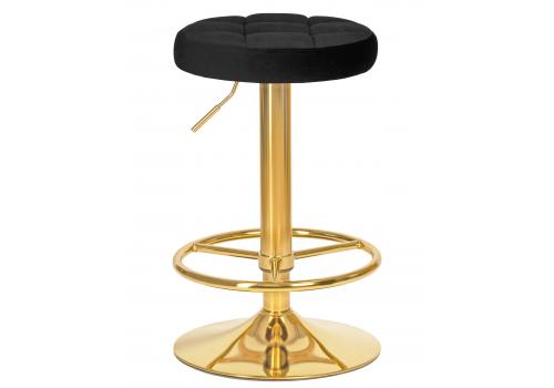  Табурет барный DOBRIN BRUNO GOLD, черный велюр (MJ9-101), фото 1 