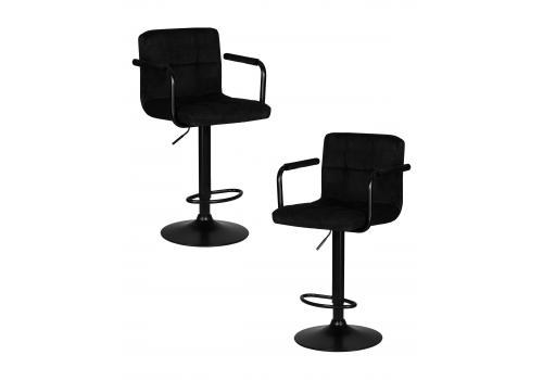  Набор 2 шт Стул барный DOBRIN KRUGER ARM BLACK, черный вельвет (LAR-E2041-52), фото 1 