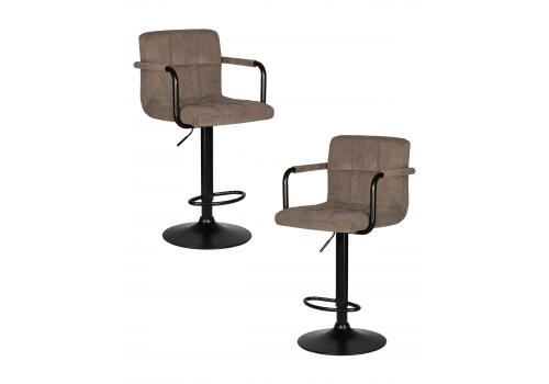  Набор 2 шт Стул барный DOBRIN KRUGER ARM BLACK, какао вельвет (LAR-E2041-05), фото 1 