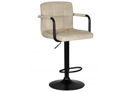  Стул барный DOBRIN KRUGER ARM BLACK, бежевый вельвет (LAR-E2041-04), фото 1 