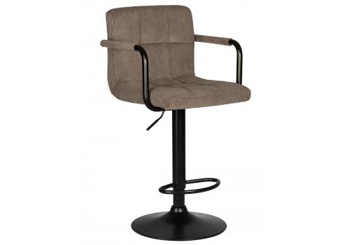  Стул барный DOBRIN KRUGER ARM BLACK, какао вельвет (LAR-E2041-05), фото 1 