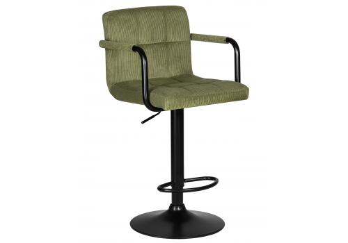  Стул барный DOBRIN KRUGER ARM BLACK, зеленый вельвет (LAR-E2041-7), фото 1 