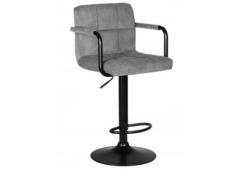  Стул барный DOBRIN KRUGER ARM BLACK, серый вельвет (LAR-E2041-25), фото 1 