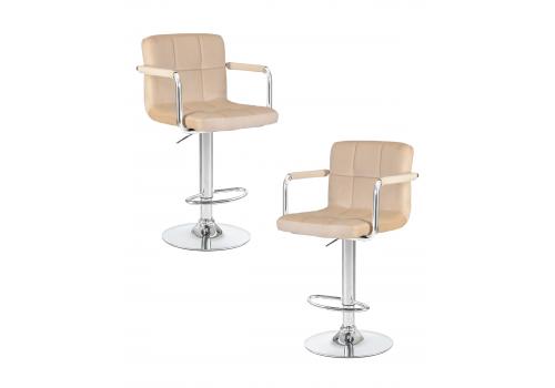  Набор 2 шт Стул барный DOBRIN KRUGER ARM, бежевый велюр (MJ9-10), фото 1 