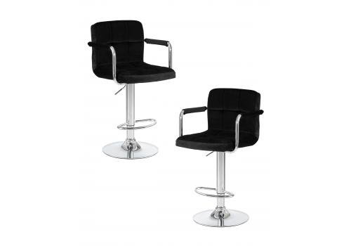  Набор 2 шт Стул барный DOBRIN KRUGER ARM, черный велюр (MJ9-101), фото 1 