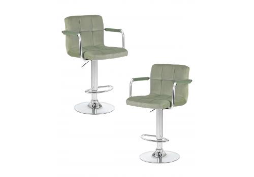 Набор 2 шт Стул барный DOBRIN KRUGER ARM, мятный велюр (MJ9-87), фото 1 