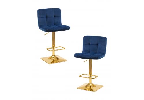  Набор 2 шт Стул барный DOBRIN GOLDIE, синий велюр (MJ9-117), фото 1 