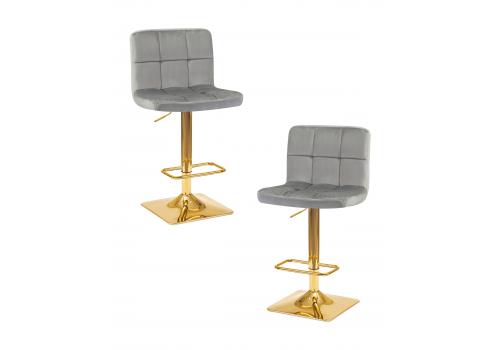  Набор 2 шт Стул барный DOBRIN GOLDIE, серый велюр (MJ9-75), фото 1 