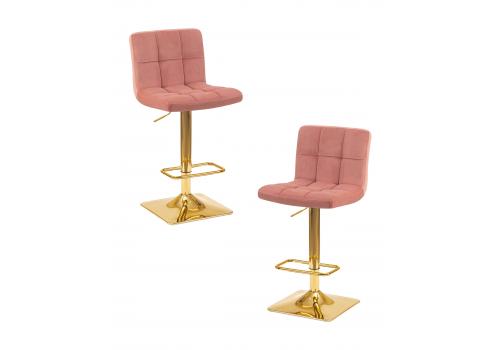  Набор 2 шт Стул барный DOBRIN GOLDIE, пудрово-розовый велюр (MJ9-32), фото 1 