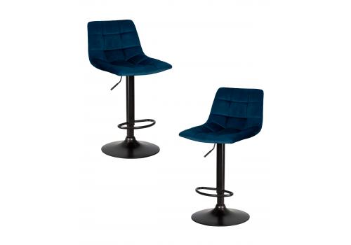  Набор 2 шт Стул барный DOBRIN TAILOR BLACK, синий велюр (MJ9-117), фото 1 