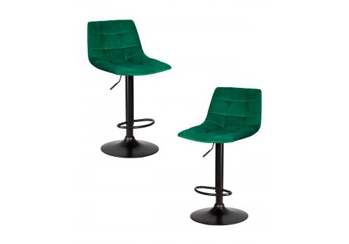  Набор 2 шт Стул барный DOBRIN TAILOR BLACK, зеленый велюр (MJ9-88), фото 1 