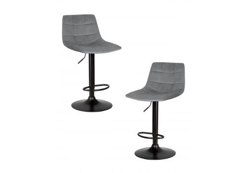  Набор 2 шт Стул барный DOBRIN TAILOR BLACK, серый велюр (MJ9-75), фото 1 