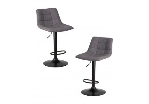  Набор 2 шт Стул барный DOBRIN TAILOR BLACK, серая ткань (188-55), фото 1 