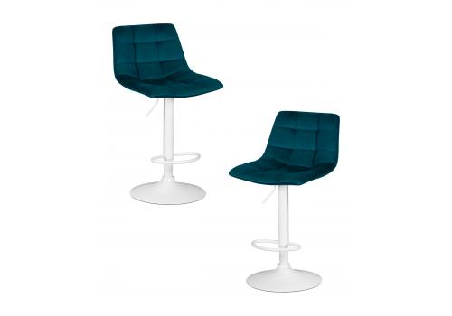  Набор 2 шт Стул барный DOBRIN TAILOR WHITE, морской волны велюр (MJ9-99), фото 1 