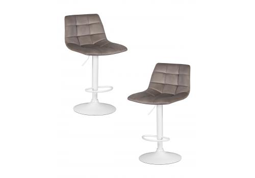  Набор 2 шт Стул барный DOBRIN TAILOR WHITE, серый велюр (MJ9-75), фото 1 