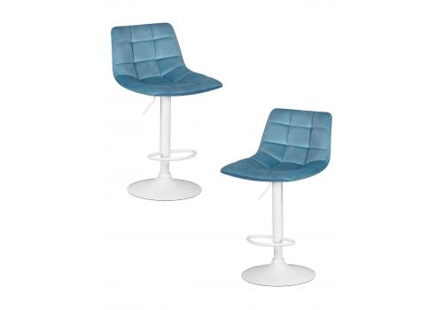 Набор 2 шт Стул барный DOBRIN TAILOR WHITE, пудрово-голубой велюр (MJ9-74), фото 1 