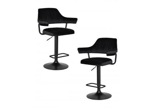  Набор 2 шт Стул барный DOBRIN CHARLY BLACK, черный велюр (MJ9-101), фото 1 