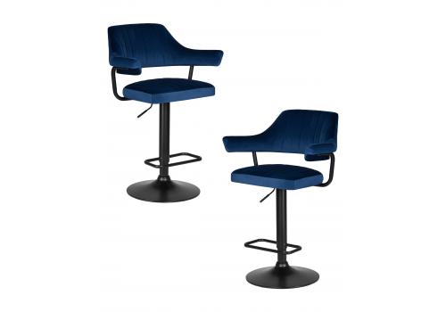  Набор 2 шт Стул барный DOBRIN CHARLY BLACK, синий велюр (MJ9-117), фото 1 
