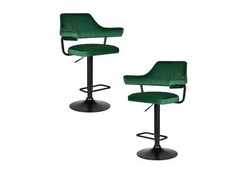  Набор 2 шт Стул барный DOBRIN CHARLY BLACK, зеленый велюр (MJ9-88), фото 1 