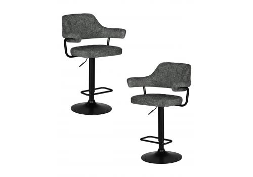  Набор 2 шт Стул барный DOBRIN CHARLY BLACK, серый твид (LEO11), фото 1 