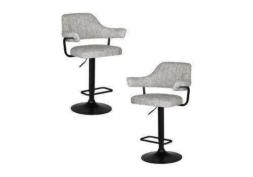  Набор 2 шт Стул барный DOBRIN CHARLY BLACK, светло-серый твид (LEO04), фото 1 