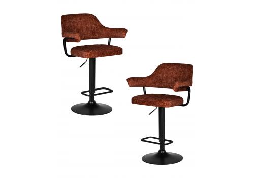  Набор 2 шт Стул барный DOBRIN CHARLY BLACK, терракотовый твид (LEO56), фото 1 