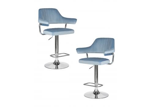  Набор 2 шт Стул барный DOBRIN CHARLY, пудрово-голубой велюр (MJ9-74), фото 1 