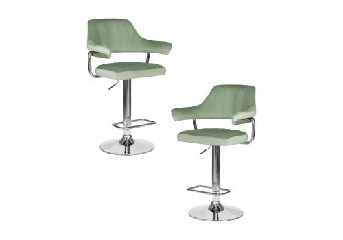  Набор 2 шт Стул барный DOBRIN CHARLY, пудрово-мятный велюр (MJ9-87), фото 1 