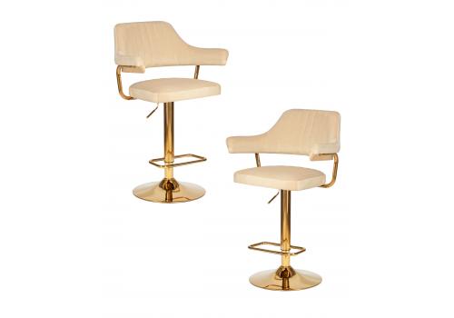  Набор 2 шт Стул барный DOBRIN CHARLY GOLD, бежевый велюр (MJ9-10), фото 1 