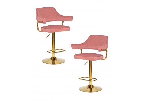  Набор 2 шт Стул барный DOBRIN CHARLY GOLD, розовый велюр (MJ9-32), фото 1 