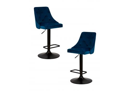  Набор 2 шт Стул барный DOBRIN JOSEPH BLACK, синий велюр (MJ9-117), фото 1 