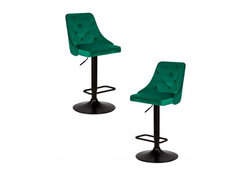  Набор 2 шт Стул барный DOBRIN JOSEPH BLACK, зеленый велюр (MJ9-88), фото 1 